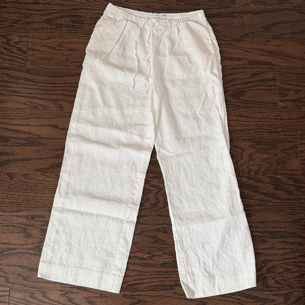 Reformation White Wide Leg Pants